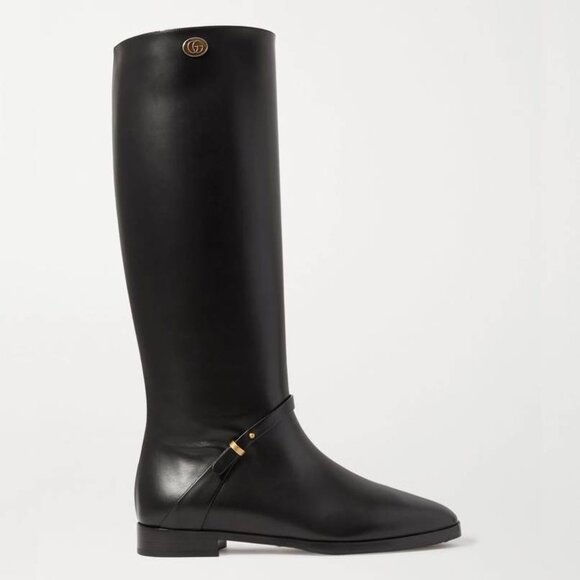 Gucci Rosie Black Elite Calf Leather Riding Boots - Picture 1 of 14